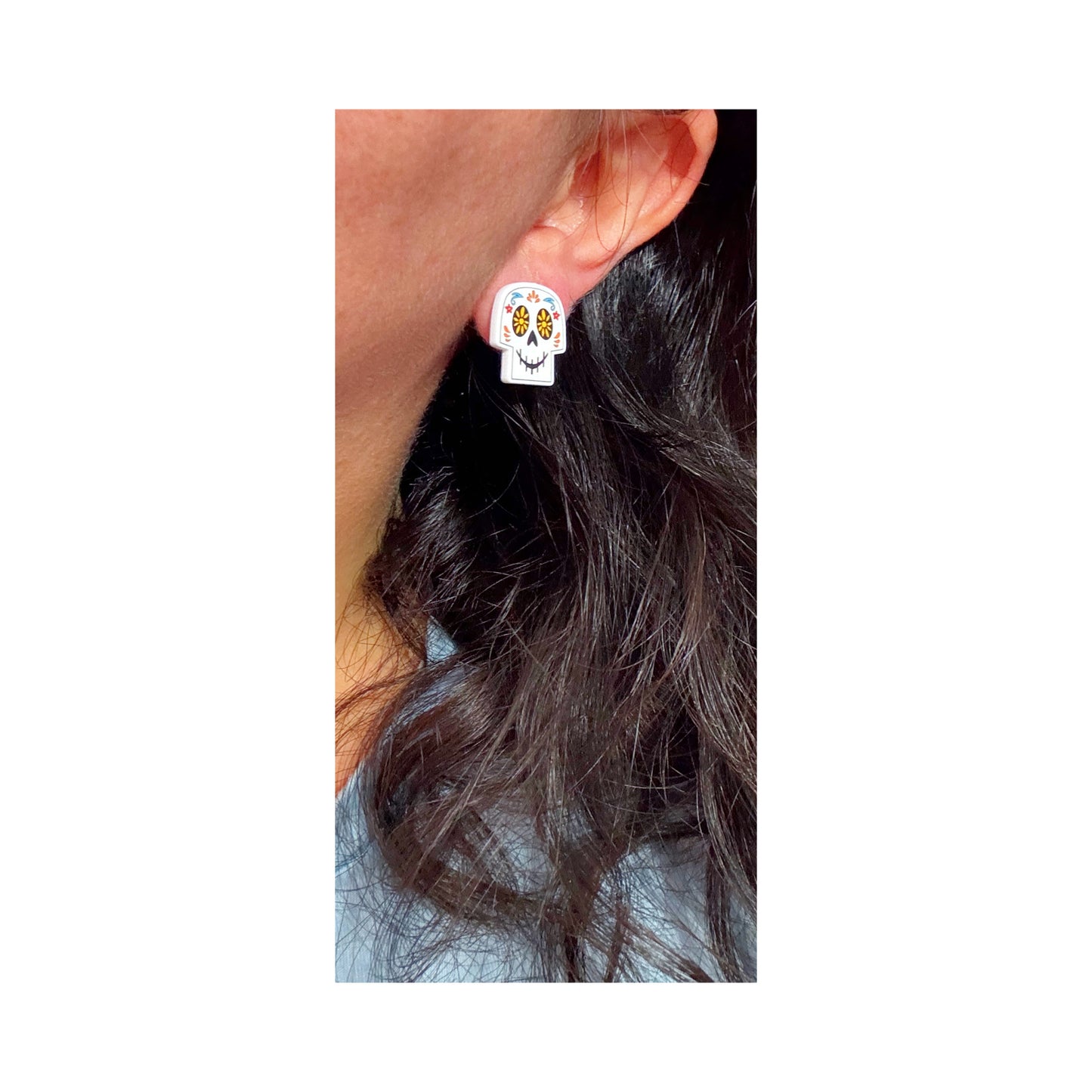 Coco Calavera Skull Post Earrings