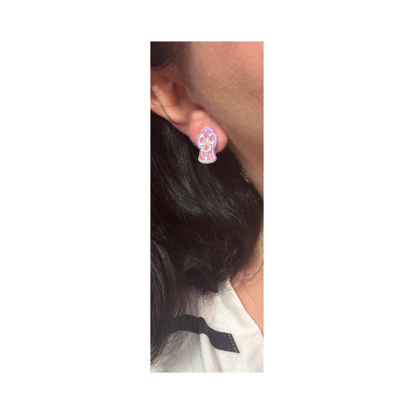 Pastel Spooky Gumball Machine Post Earrings