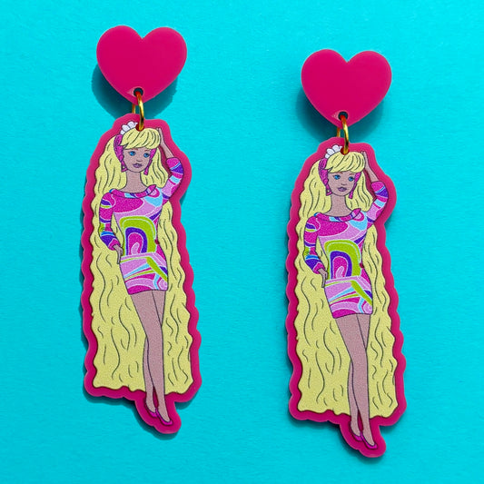 90s Blonde Doll Drop Earrings