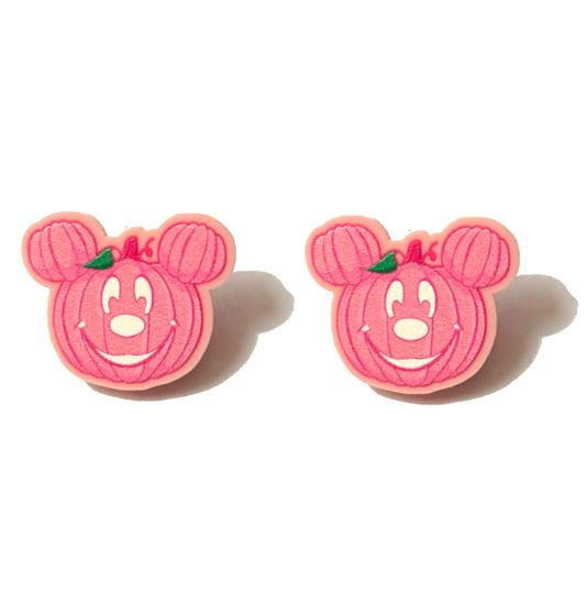Pink Mouse Pumpkin Post Earrings