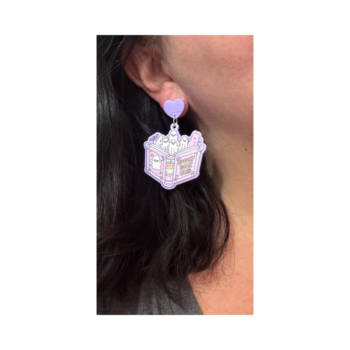 Pastel Spooky Book Club Drop Earrings