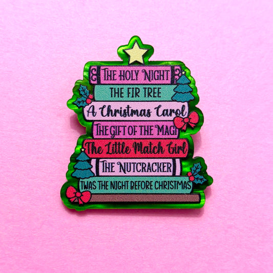 Christmas Bookstack Pin