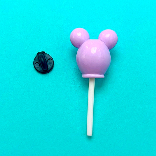 Pastel Lavender Mouse Lollipop Lapel Pin