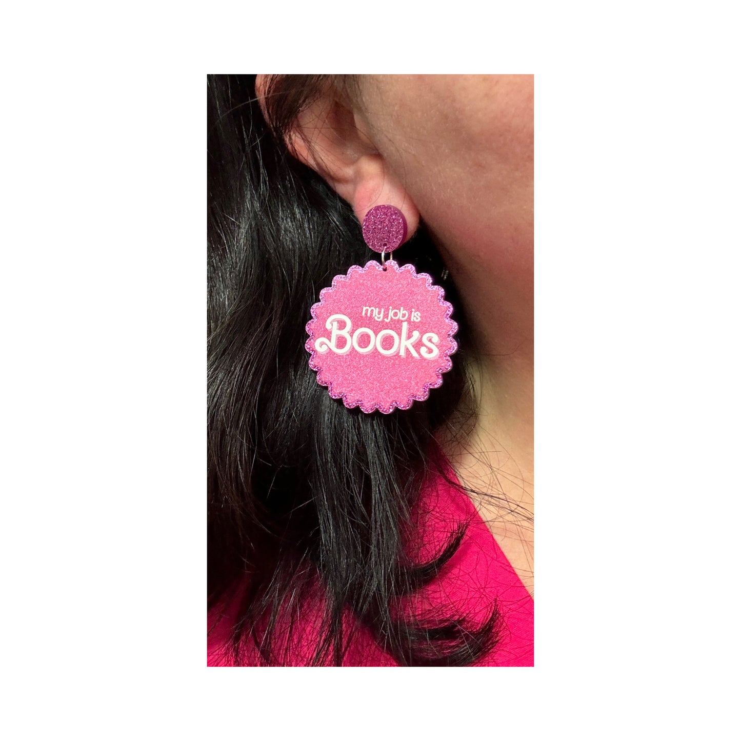 Job Is Books Drop Earrings ❤️