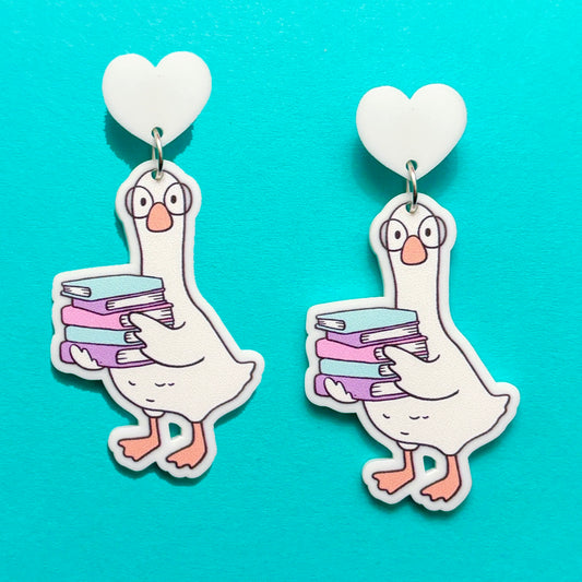 Silly Goose Bookstack Drop Earrings