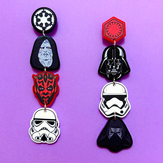 Dark Side Tiered Drop Earrings