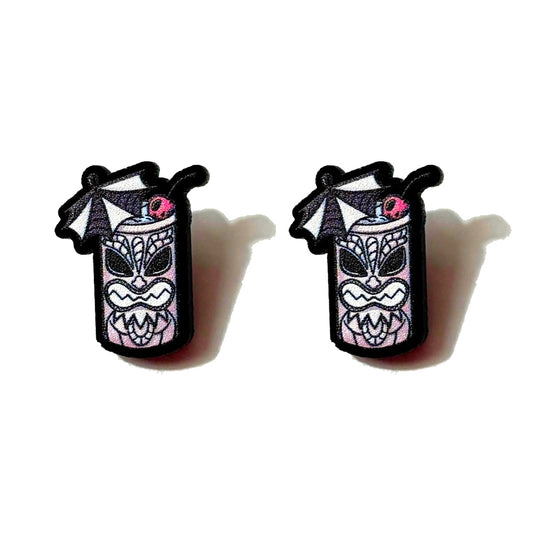 Spooky Tiki Cocktail Post Earrings