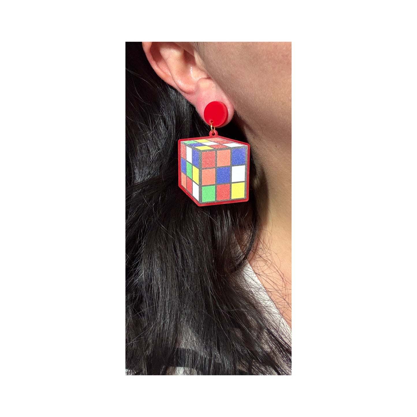 Rubix Cube Drop Earrings