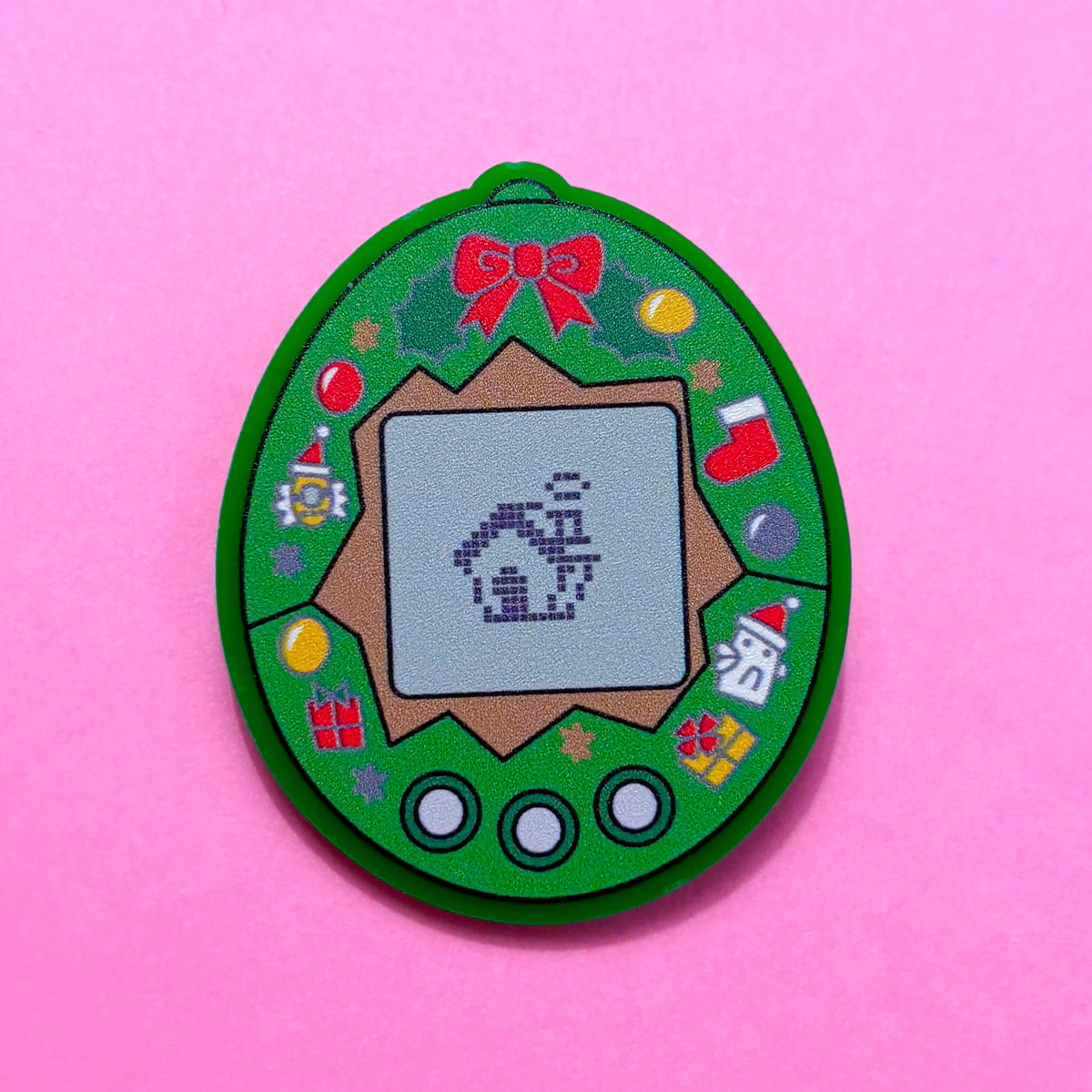 Christmas 90s Digital Pet Pin