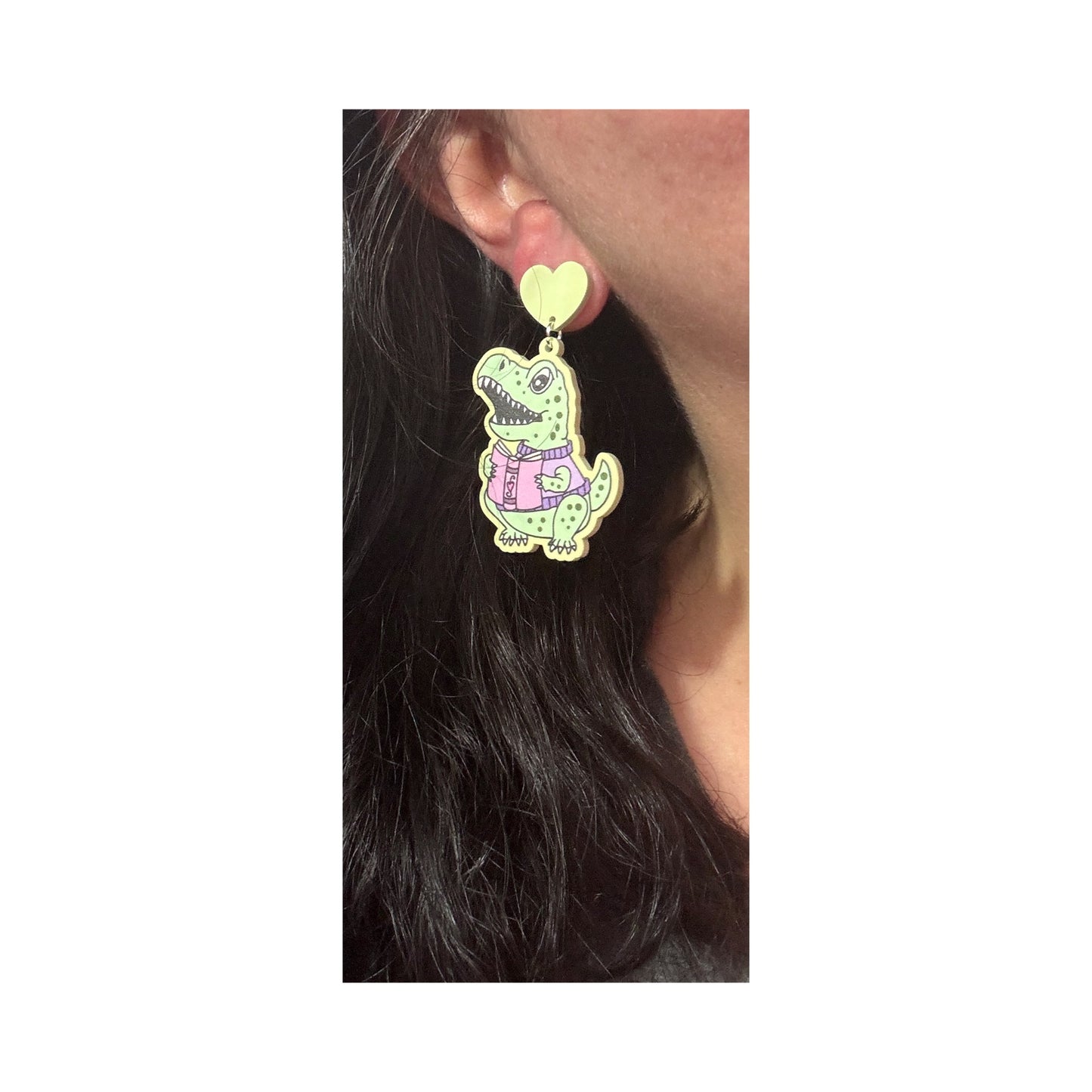 Bookish T. Rex Drop Earrings