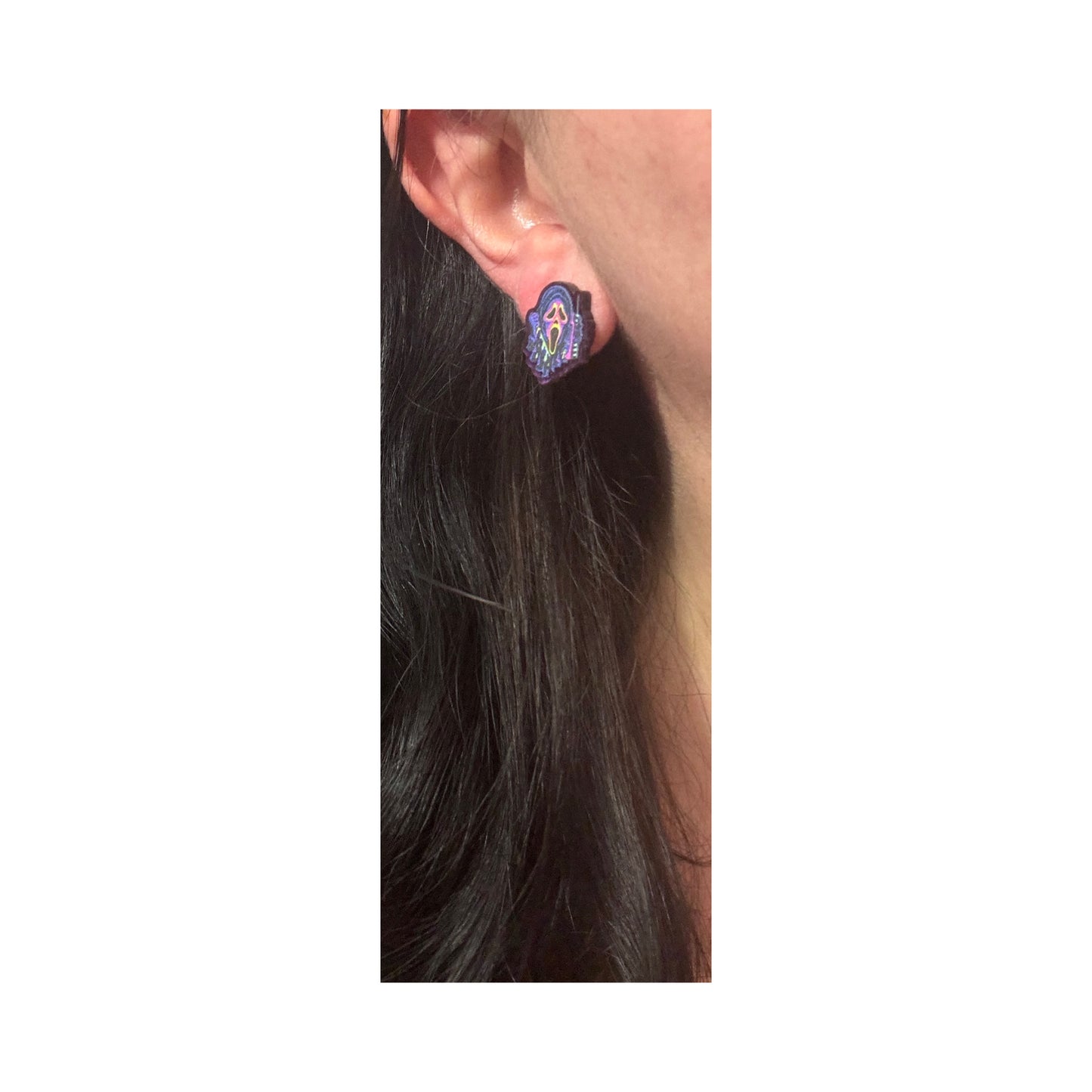 Neon Ghostface Post Earrings