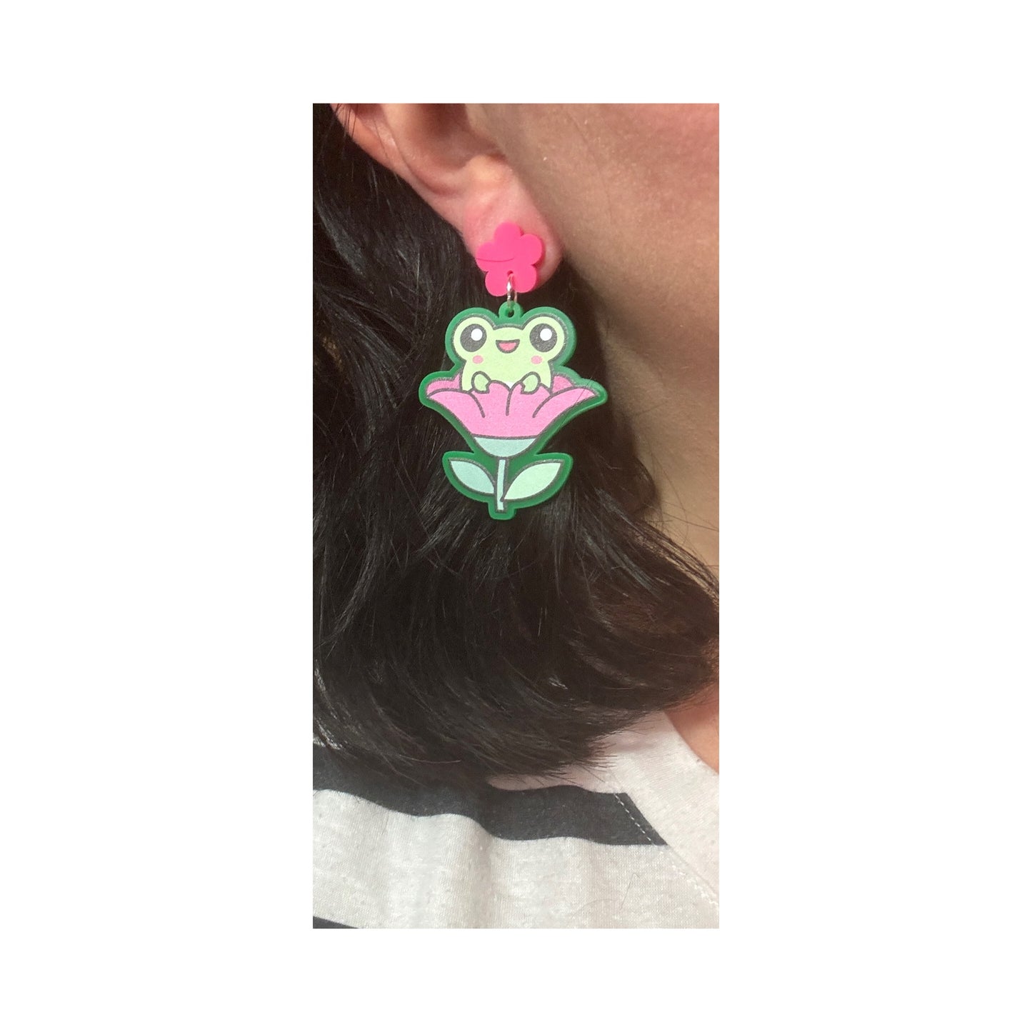 Blossom Frog Cutie Drop Earrings