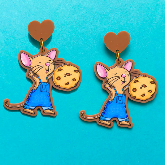 Cookie Mouse Drop Earrings