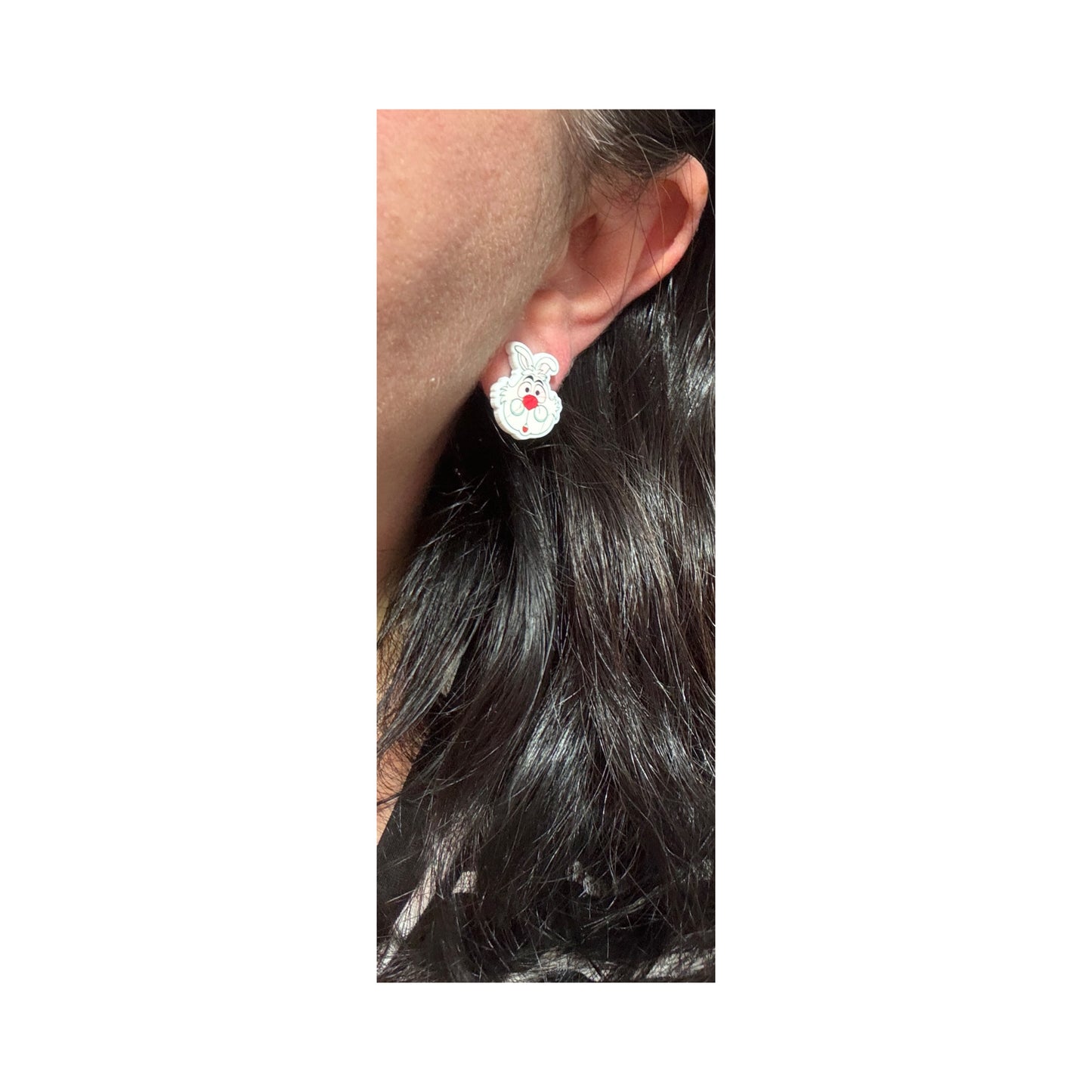 White Rabbit Post Earrings
