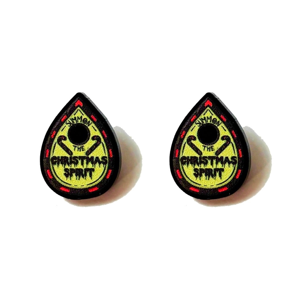 Christmas Spirit Ouija Planchette Post Earrings