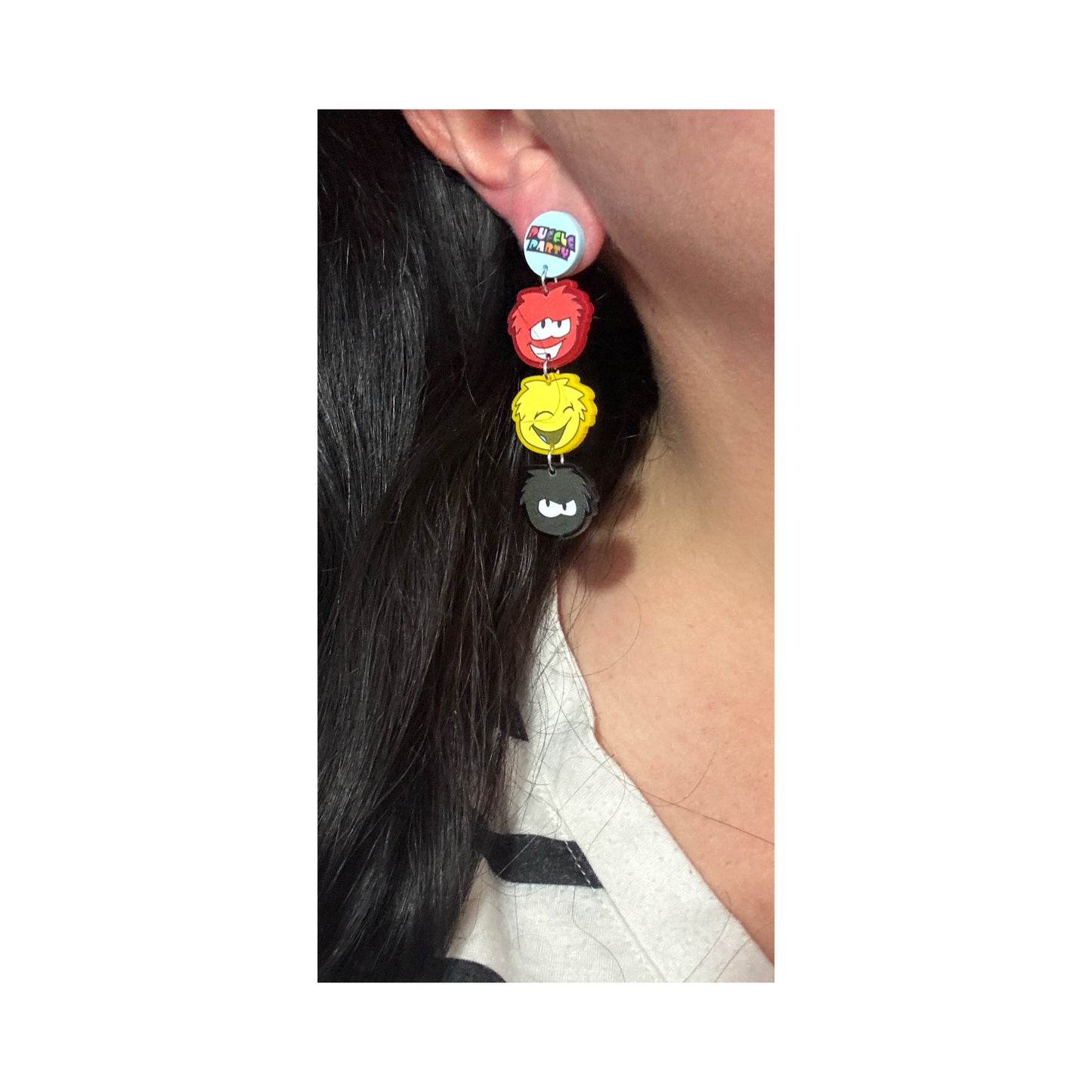 Puffle Party Tiered Drop Earrings