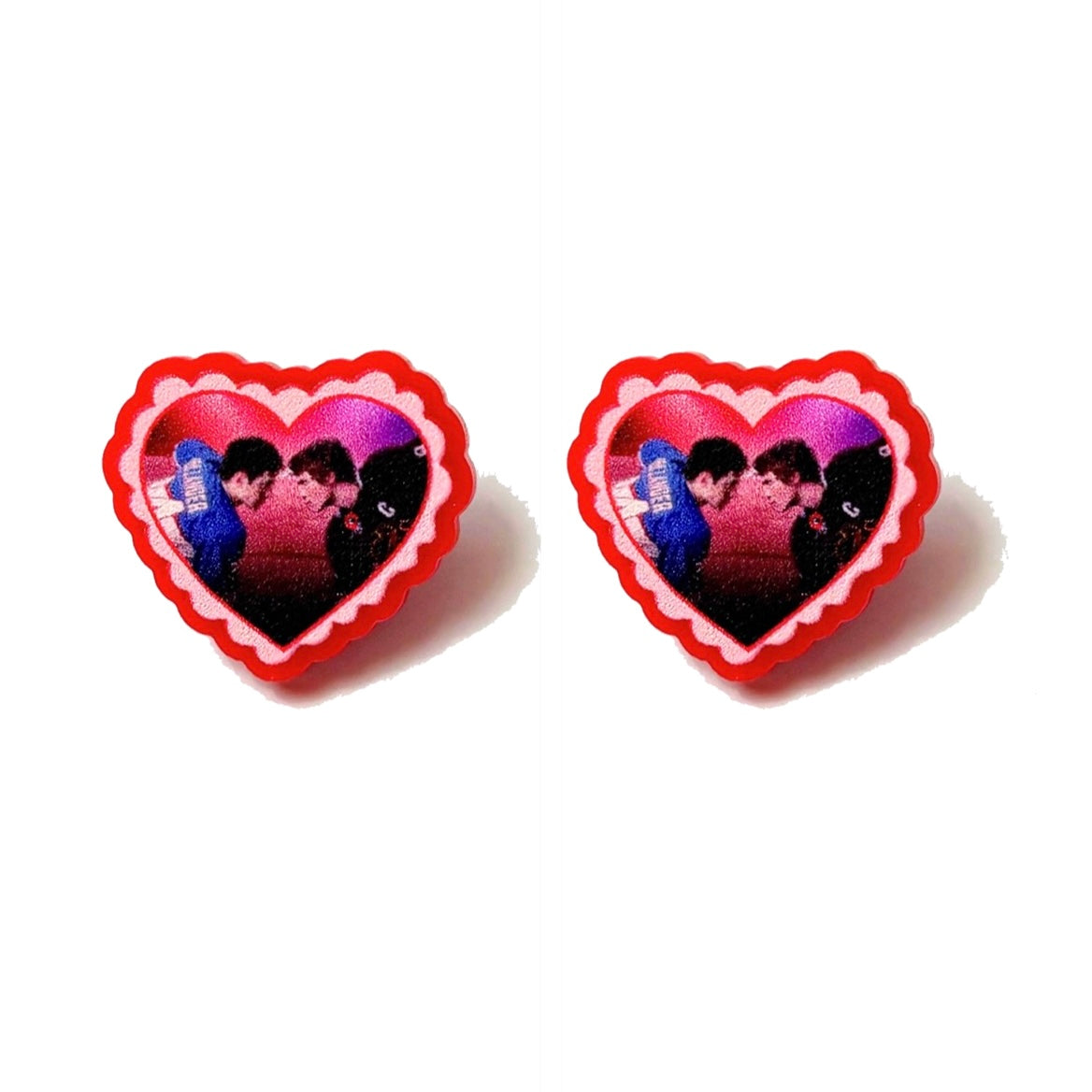 Shane & Ilya Red Heart Post Earrings