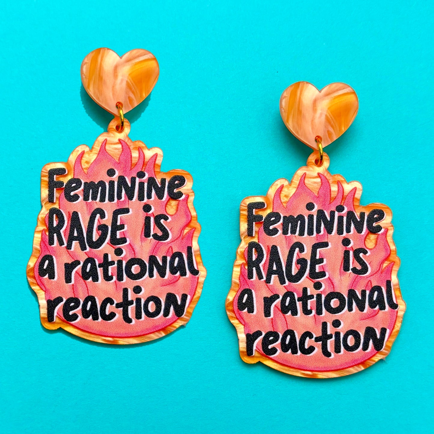 Feminine Rage Flame Drop Earrings