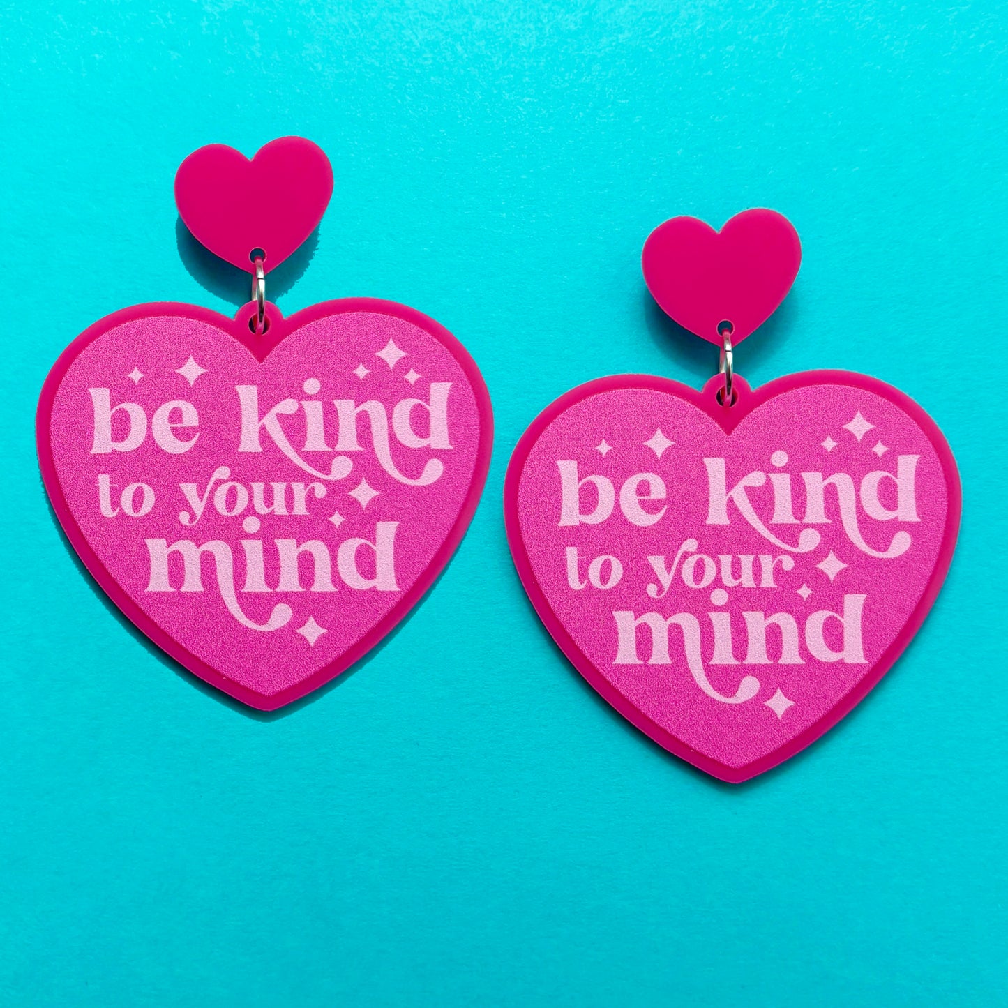 Be Kind To Your Mind Heart Drop Earrings