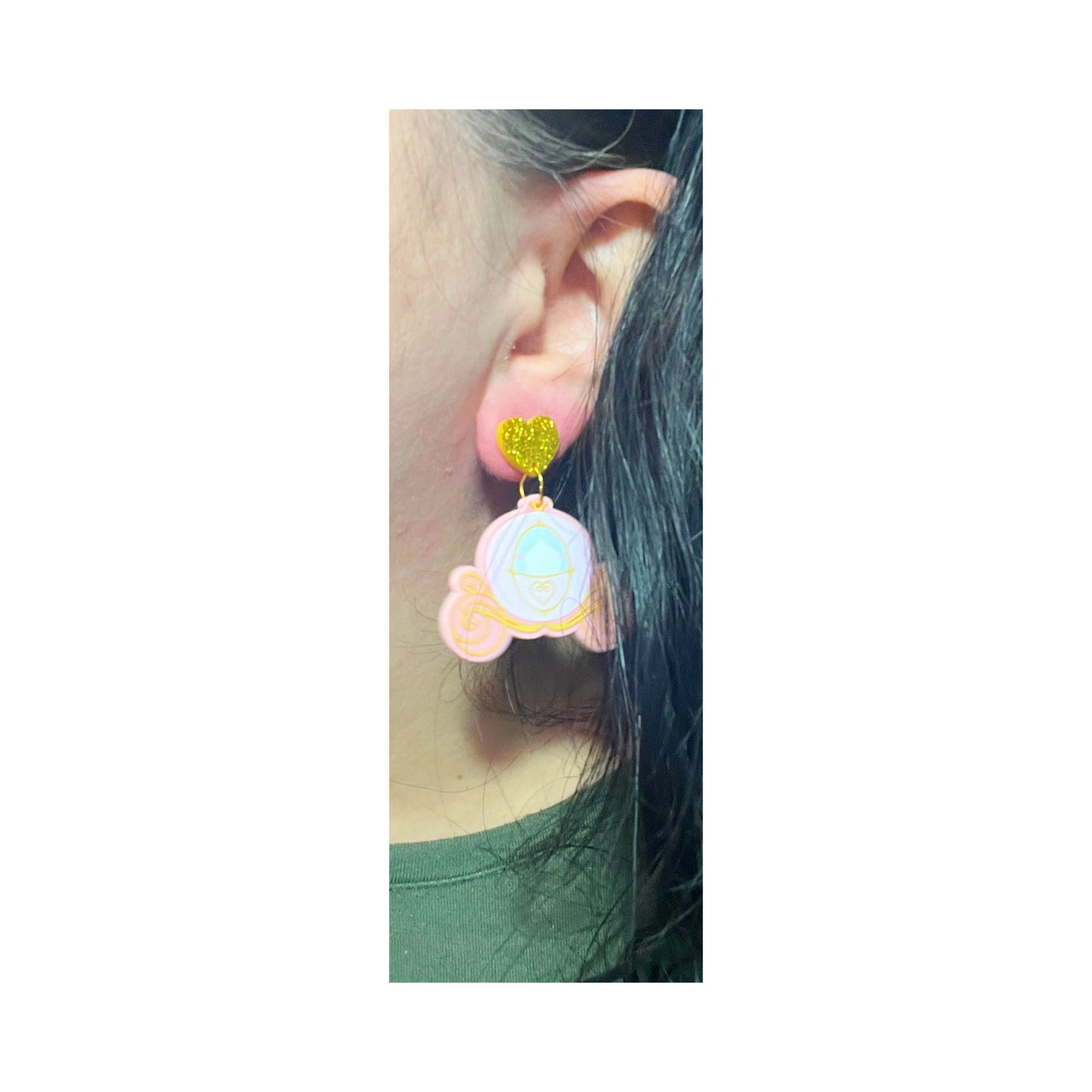 Pink Enchanted Carriage Drop Earrings