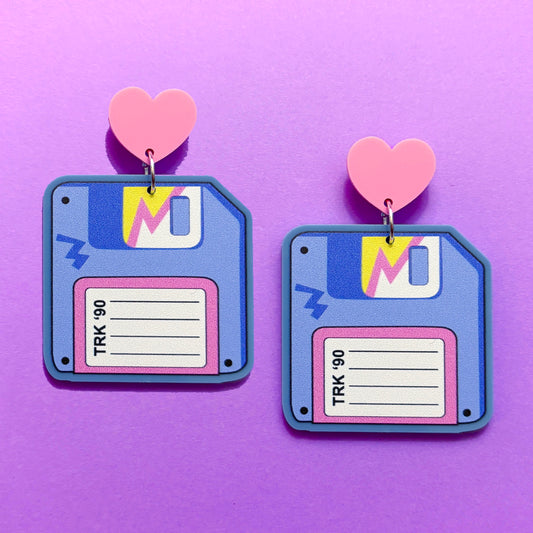 Floppy Disk Drop Earrings