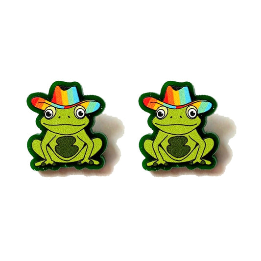Pride Frog Post Earrings