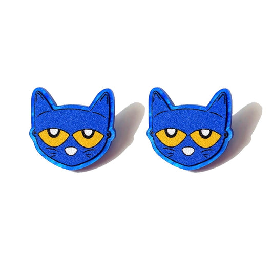 Blue Book Cat Post Earrings