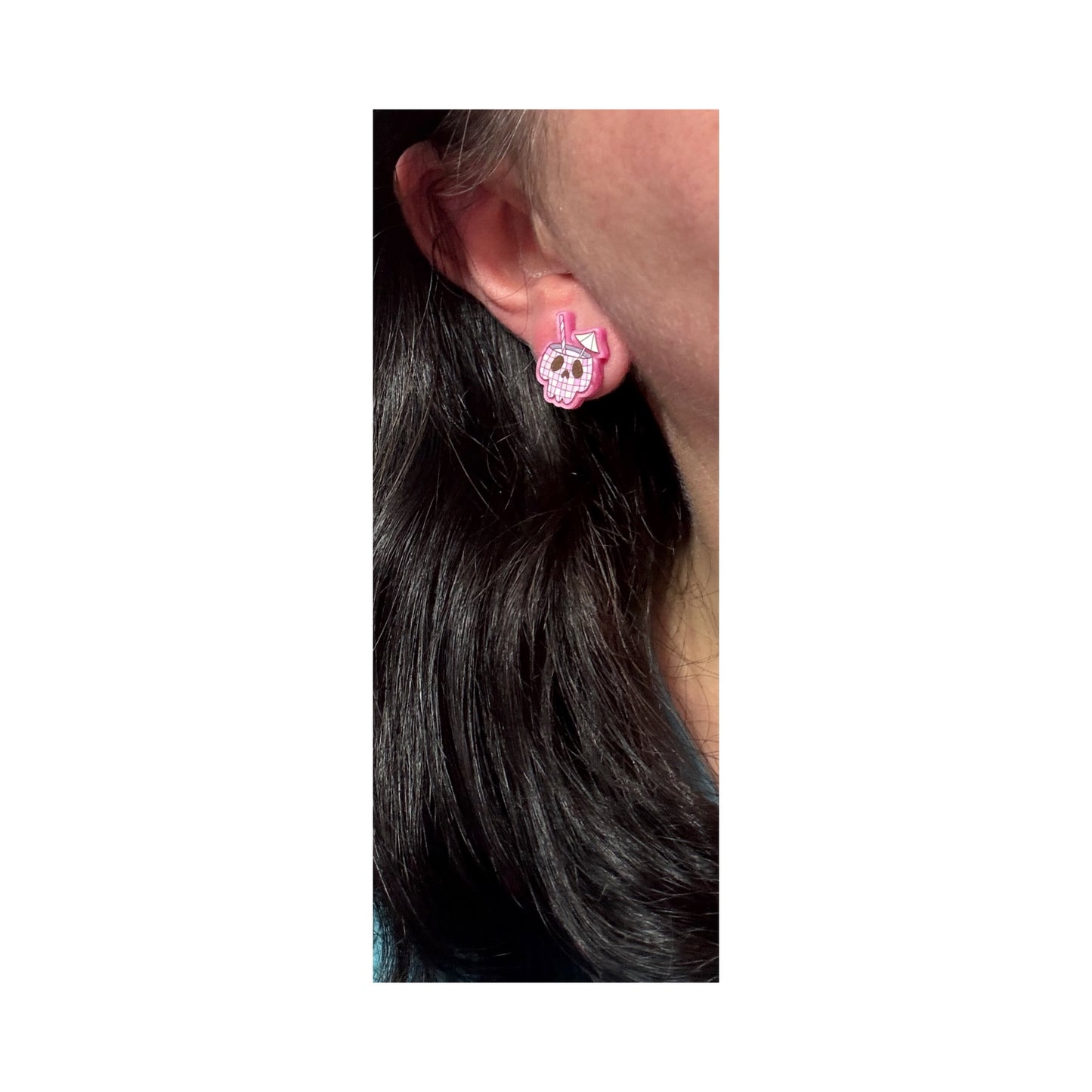 Disco Skull Cocktail Post Earrings