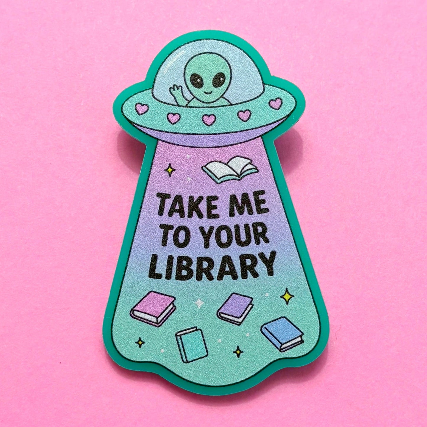 Bookish Alien Pin