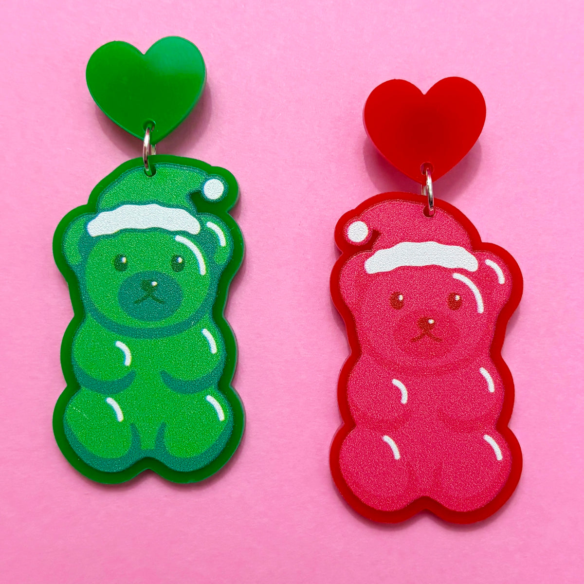 Holiday Gummy Bear Drop Earrings