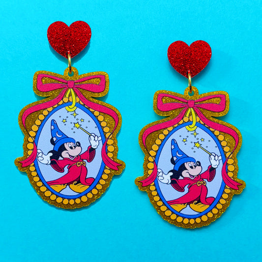 Sorcerer Mouse Cameo Drop Earrings