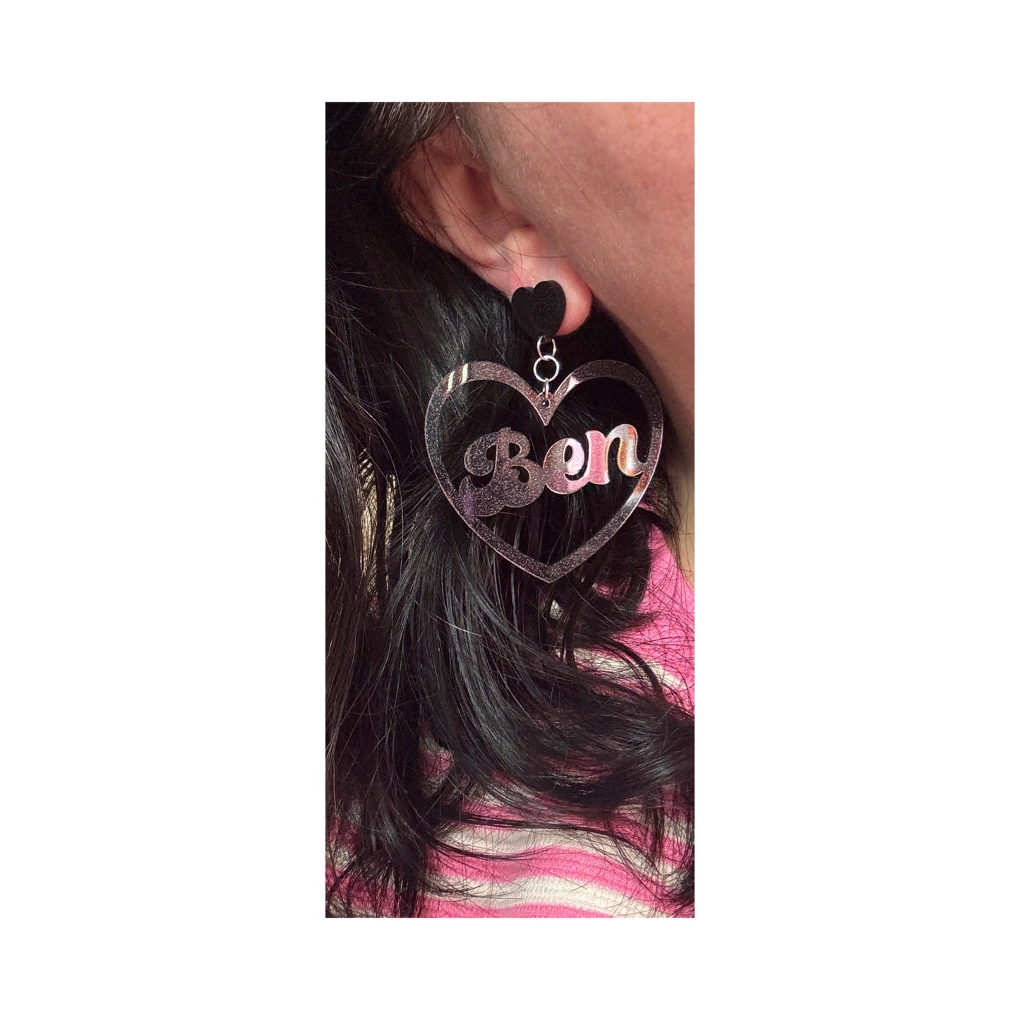 Ben Solo Heart Acrylic Drop Earrings