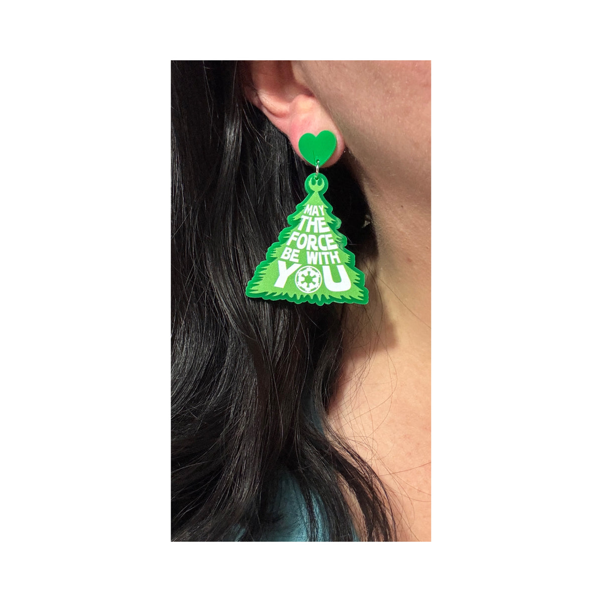 Galactic Christmas Tree Drop Earrings
