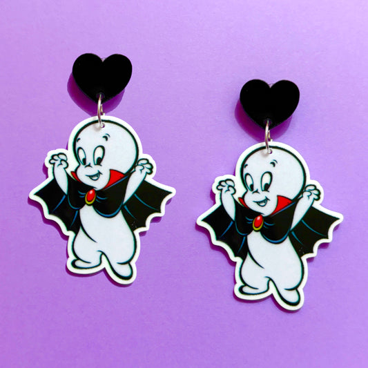 Batty Friendly Ghost Drop Earrings