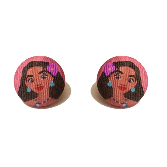 Sea Princess Fabric Button Earring