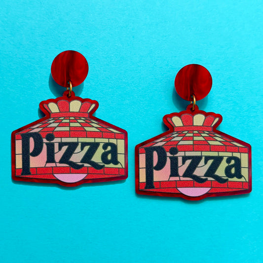 Pizza Lamp Drop Earrings