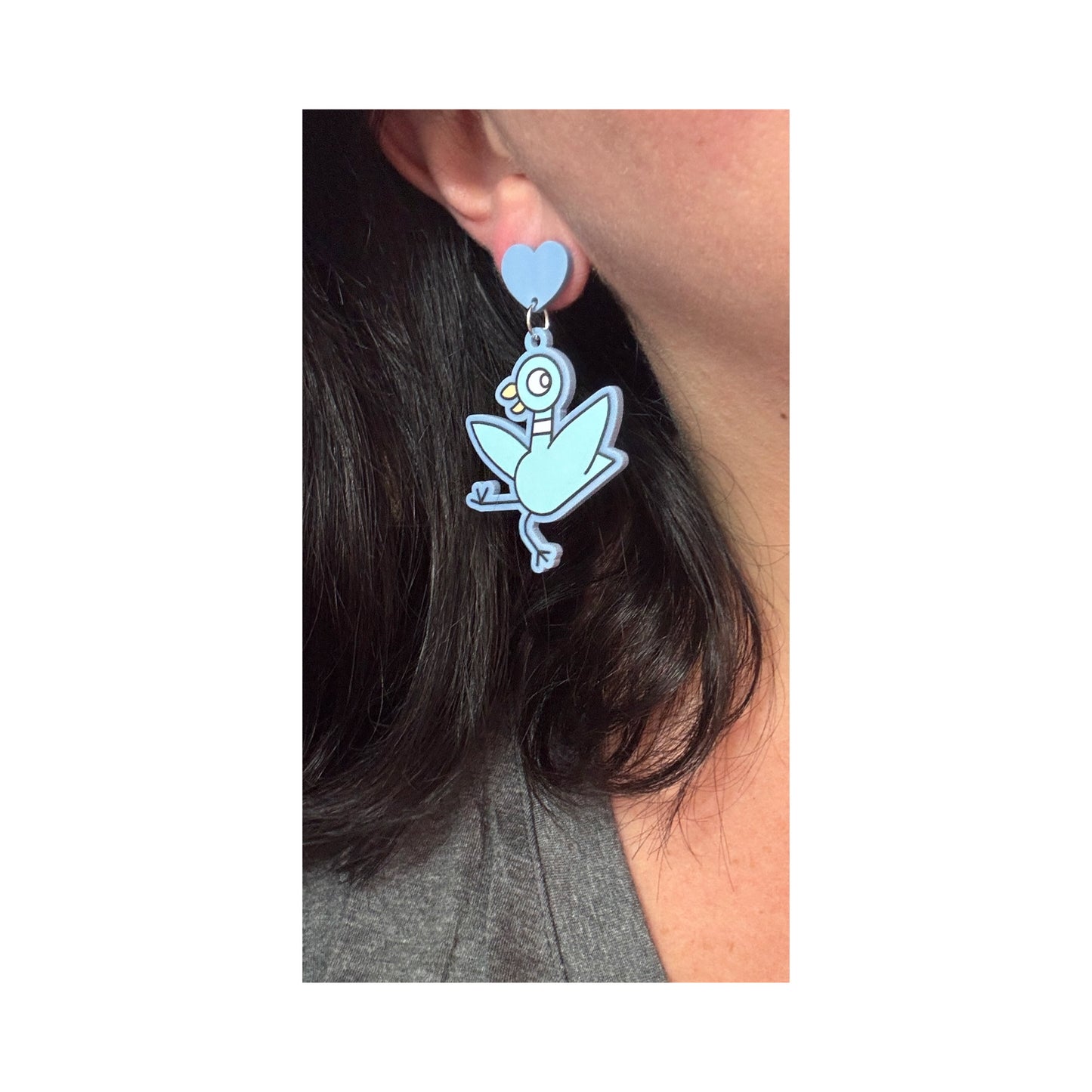 Dancing Pigeon Drop Earrings