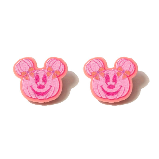 Pastel Mouse Bow Pumpkin Post Earrings
