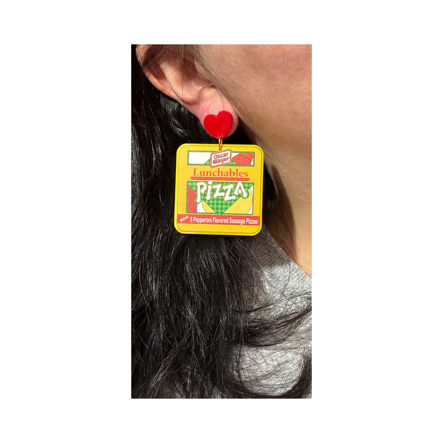 Pizza Lunch Drop Earrings