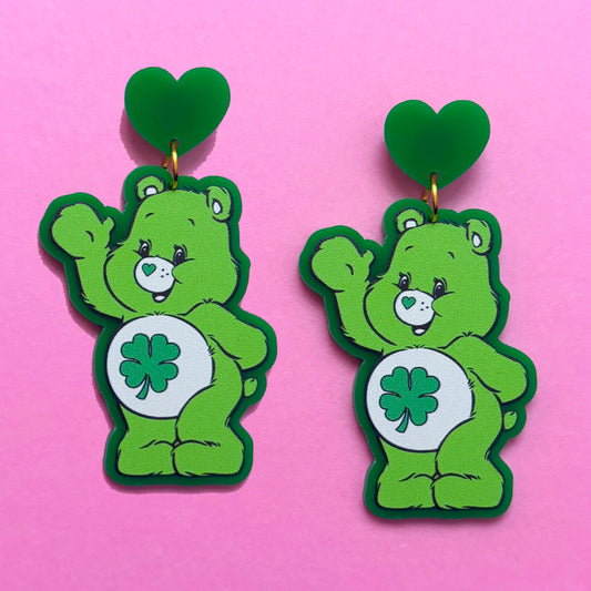 Lucky Rainbow Bear Drop Earrings