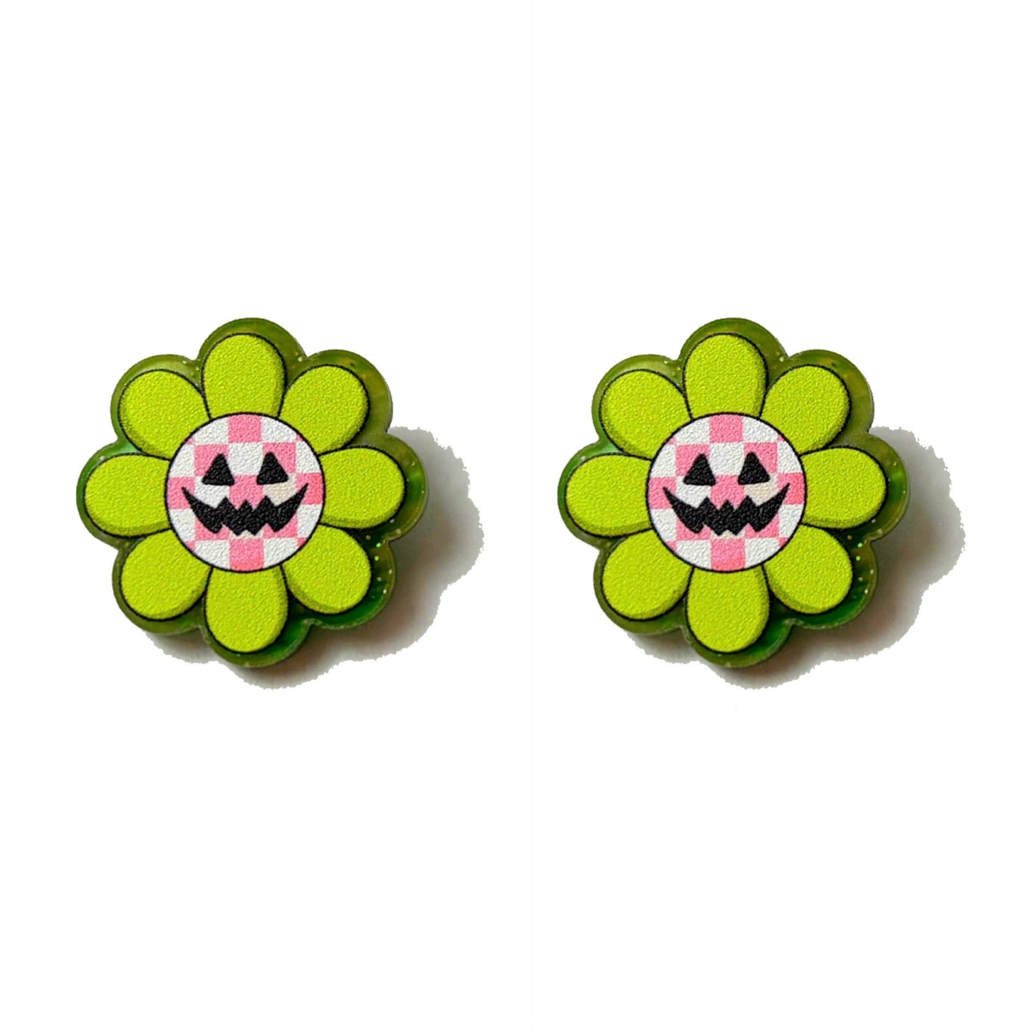 Spooky Groovy Flower Post Earrings