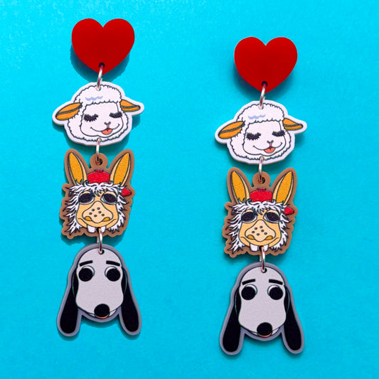 Lamb Chop & Friends Drop Earrings