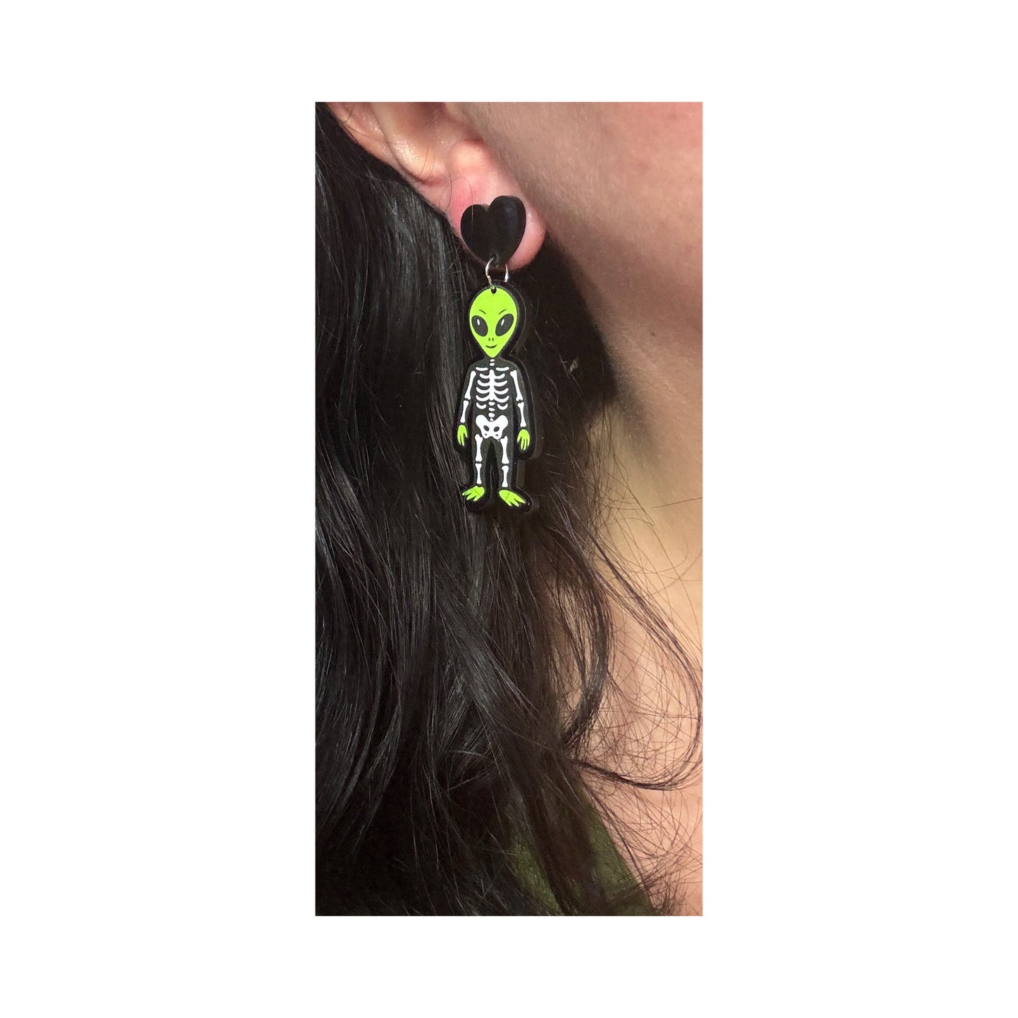 Spooky Aliens Drop Earrings