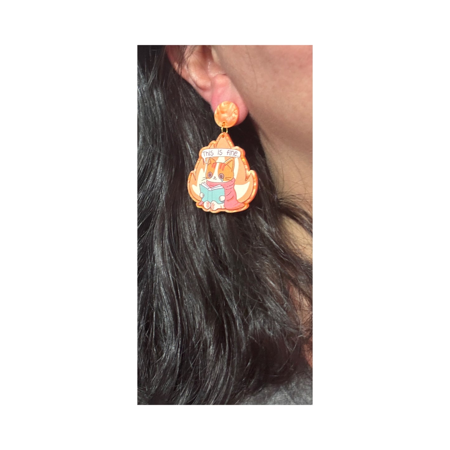 This Is Fine Drop Earrings