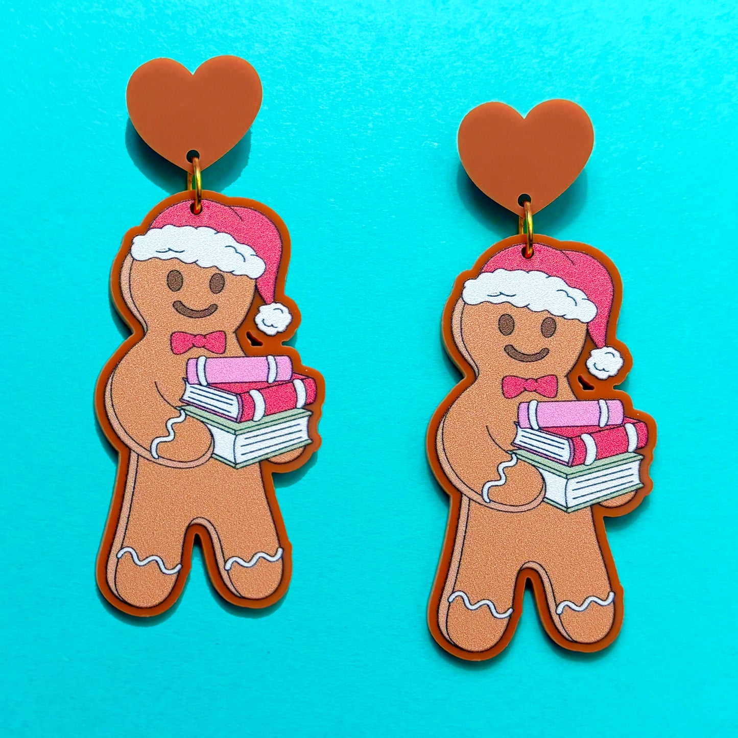 Bookish Gingerbread Man Drop Earrings