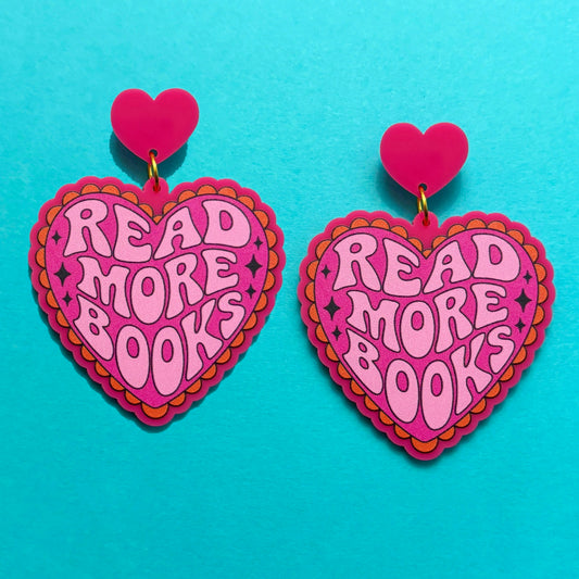 Read More Books Heart Drop Earrings
