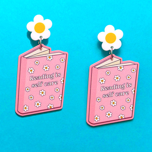Reading Is Self Care Drop Earrings
