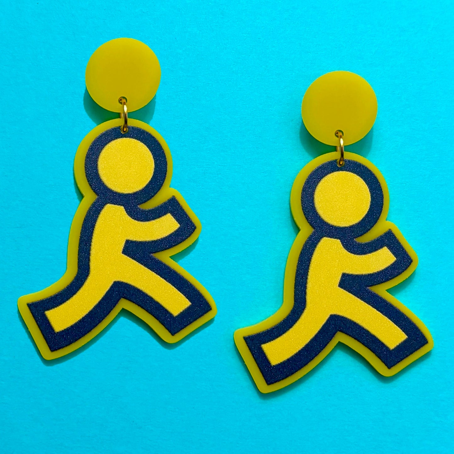 AOL Running Man Drop Earrings