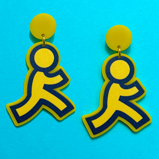AOL Running Man Drop Earrings