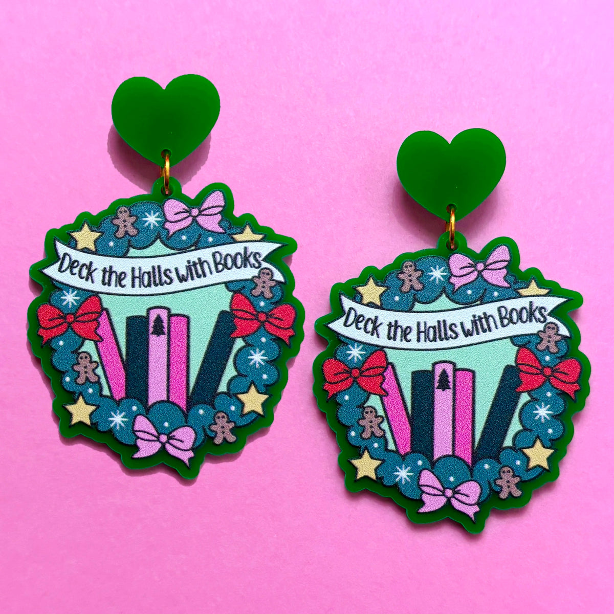 Deck The Halls With Books Drop Earrings